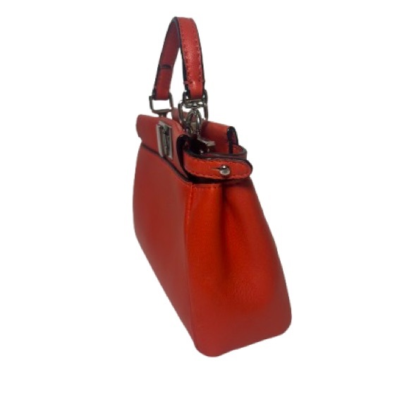 Fendi Leather Crossbody Peekaboo in Orange/Red Color with inclusions. - Picture 3 of 10